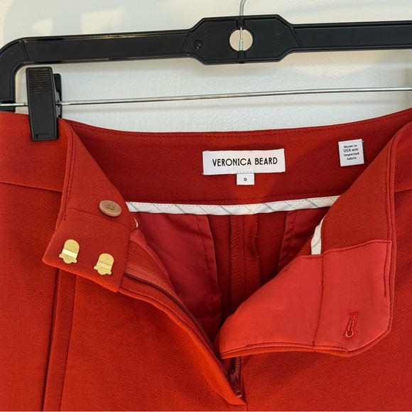 Veronica Beard Tani Ankle-Crop Boot-Cut Pants in Flame - Picture 9 of 15
